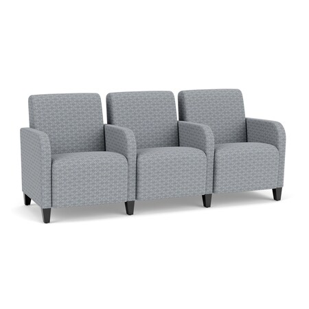 Lesro Siena Lounge Reception 3 Seat Tandem Seating, Black, RS Fog Upholstery SN3103